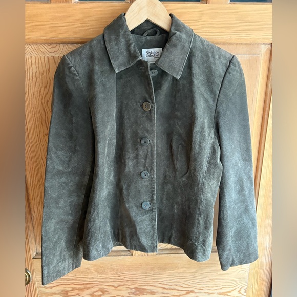 Style & Co. Jackets & Blazers - Olive Green Leather Jacket by Style & Co | Dark Academia | Size Small